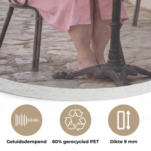 Ochtendjas - Krulspelden - Roze Akoestische PET Vilt - Rond klein -closeup_NL
