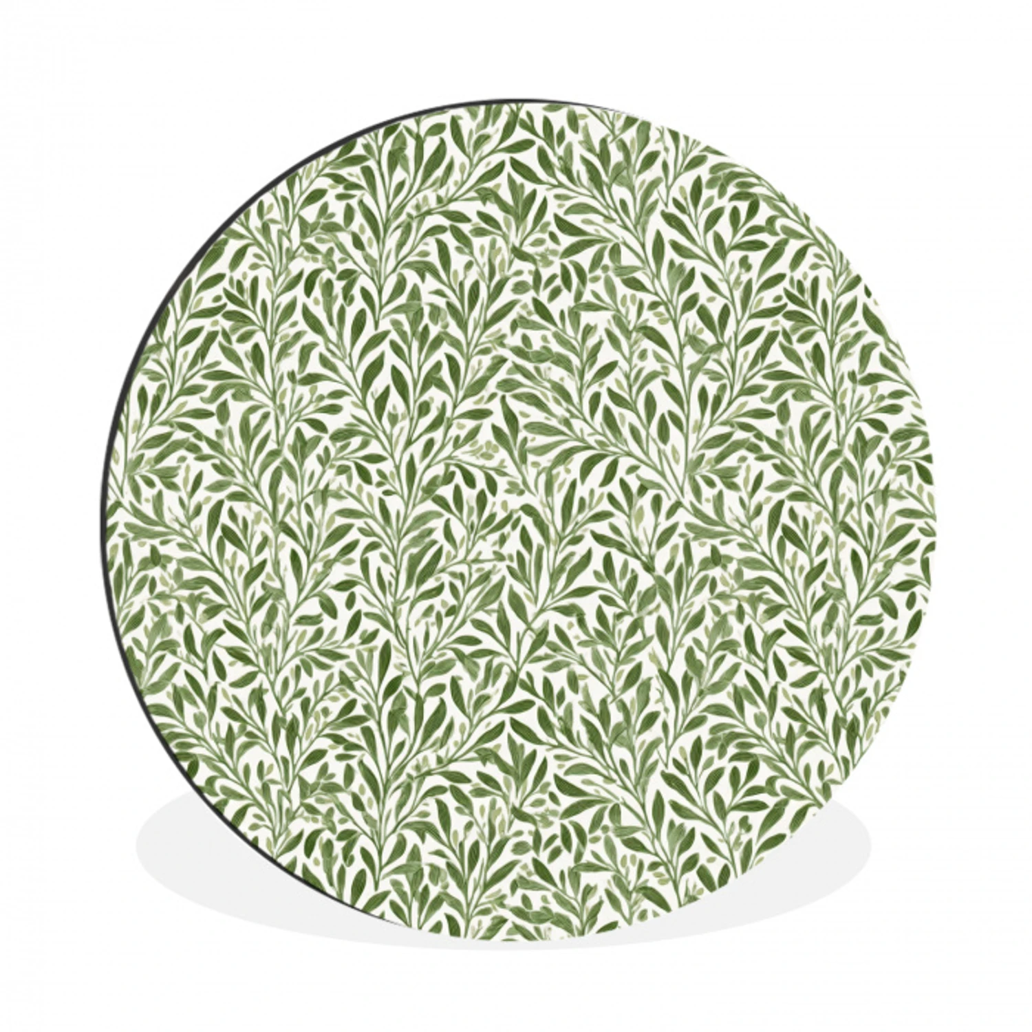 Botanisch - Takken - Groen Wandcirkel aluminium klein 190 -3d