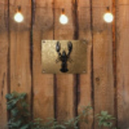 Kreeft - Zwart - Goud - Luxe tuinposter los doek klein -sfeer1