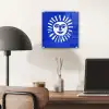 Zon - Gezicht - Penseelstructuur - Blauw plexiglas 5mm klein -sfeer6
