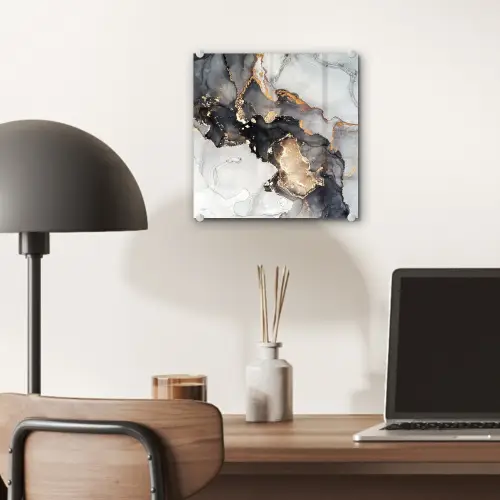 Marmer - Goud - Abstract - Zwart Wit - Luxe plexiglas 5mm klein -sfeer6