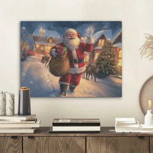 Kerstman - Dorp - Hert - Donker PET vilt klein -sfeer1
