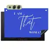 Blauw - I am that woman - Sierlijk - Minimalistisch Inductie beschemer met haakjes klein -3d