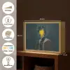 Koning - Portret - Druipende gele verf Light Box met batterij (Wandlamp) middel -USP_websiteoverzichtDE