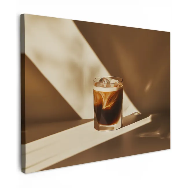 Canvas Print - Glass - Iced Coffee - Shade - Brown