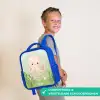 Roze octopus met een lach Kinderrugzak - Blauw middel -sfeer3_NL