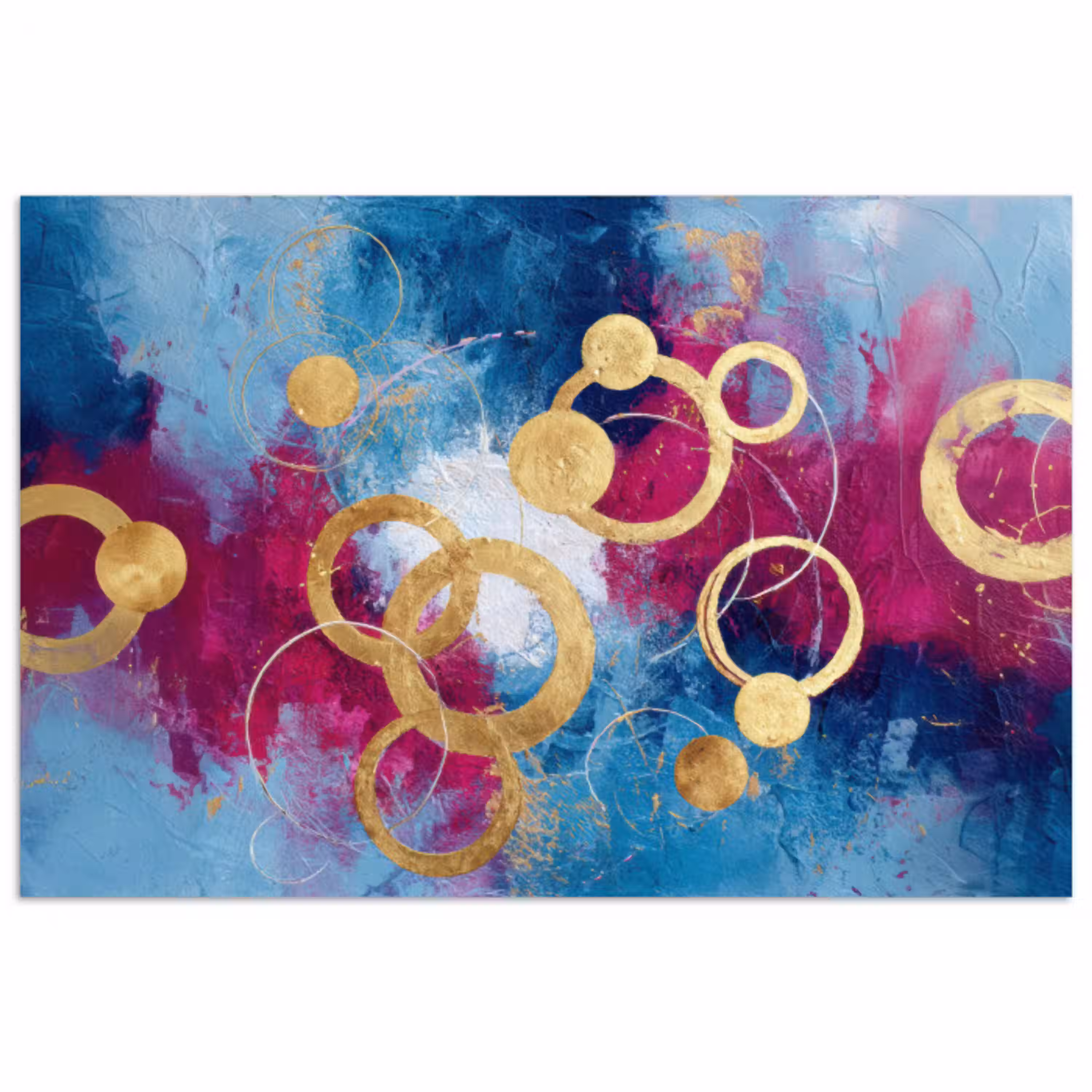 Cirkels - Goud - Abstract poster papier klein -3d