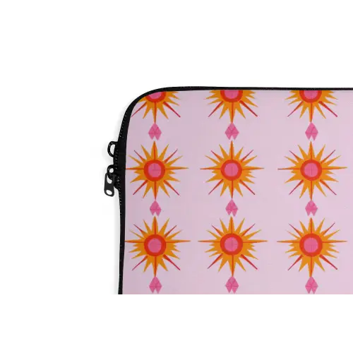 Zon - Motief - Roze laptophoes neopreen klein 279 -detail