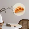 Croissant - Brood - Beige Wandcirkel behangsticker klein -sfeer3