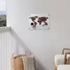 Wereldkaart - Koffiebonen - Suikerklontjes tuinposter los doek klein -sfeer8