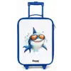 Coole haai met zonnebril in het water Kinderkoffer - Blauw klein -zz3dotto