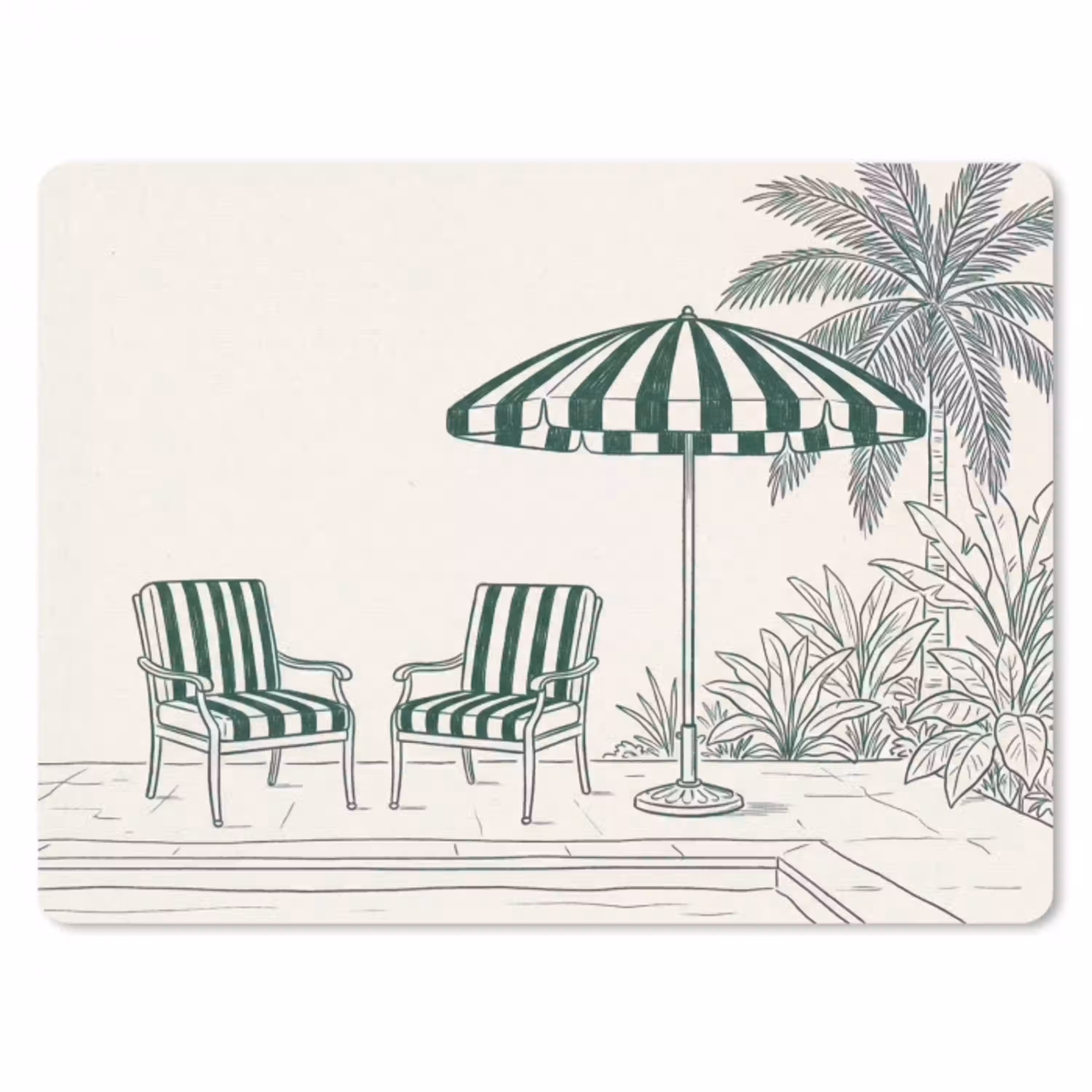 Terras - Illustratie - Groen muismat rubber klein -3d