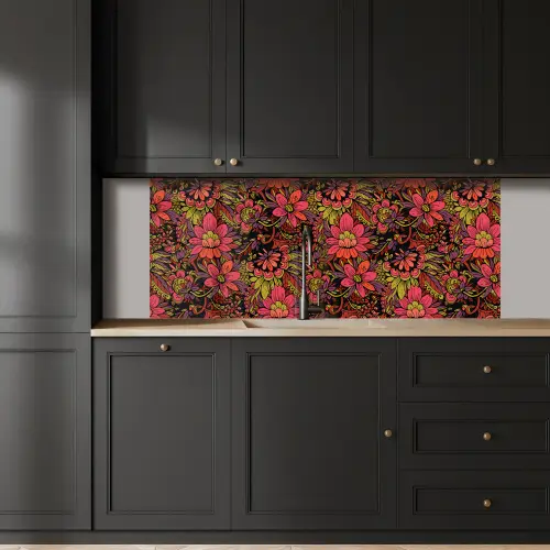 Bloemen - Bladeren - Design keuken achterwand 2 middel 871 -sfeer1