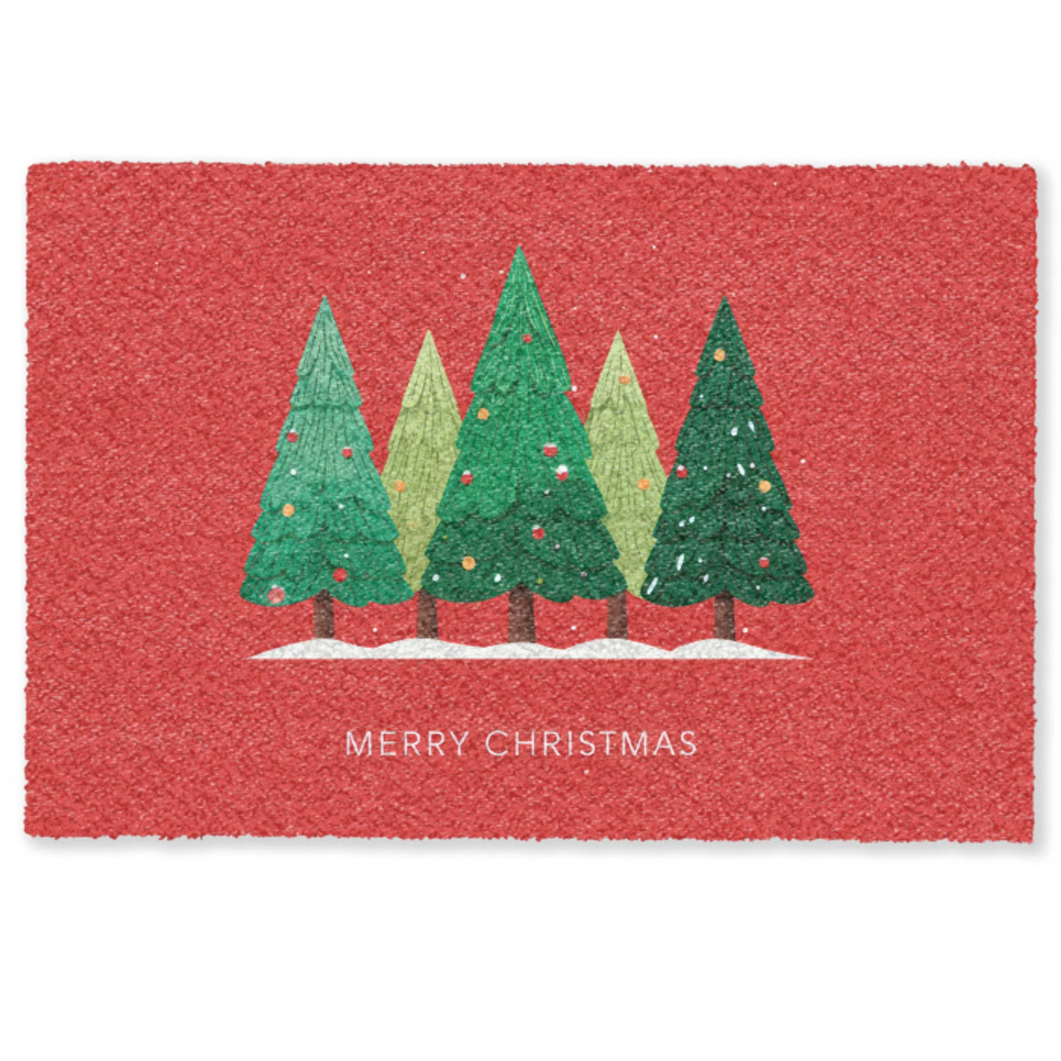 Minimalistisch - Kerstbomen - Rood - Sneeuw Deurmat klein -zkaufland3d