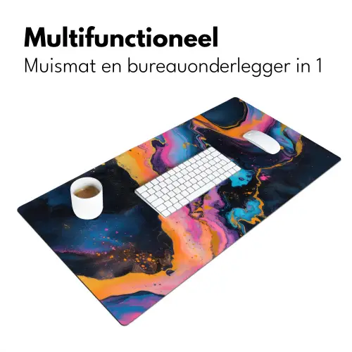 Modern - Marmer - Oranje Muismat XXL klein -sfeer4