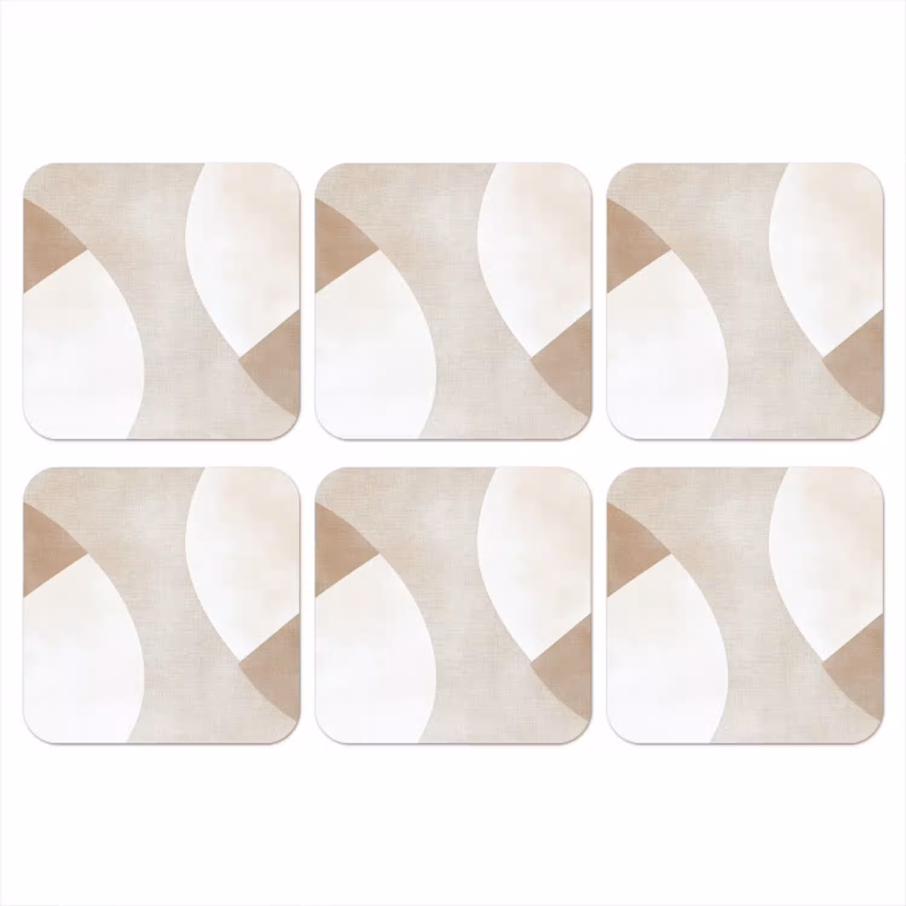 Bruin - Japandi - Abstract onderzetter kurk middel -3d