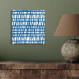 Ruitpatroon - Blauw - Crème plexiglas 5mm klein 11 -sfeer3