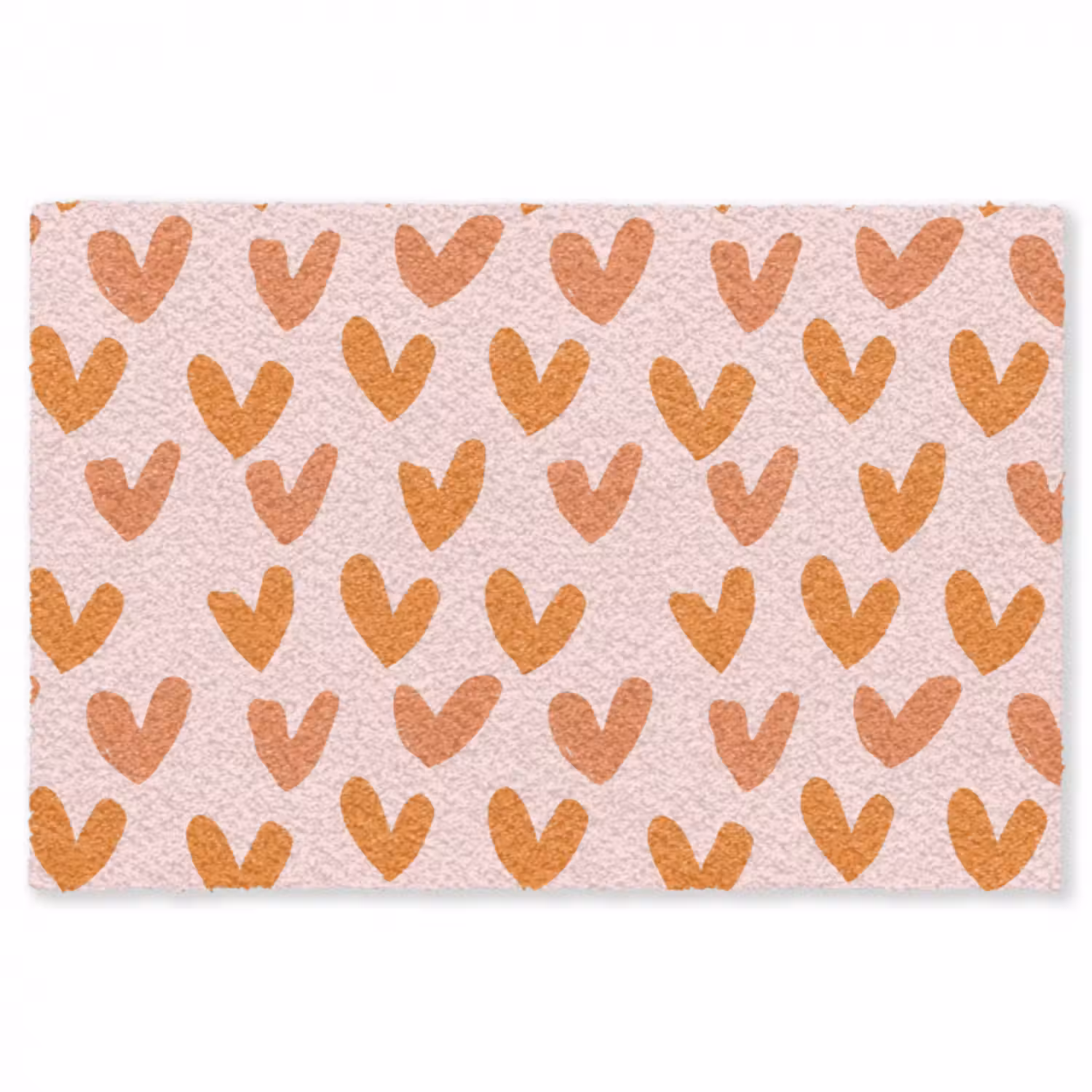 Teppich - Herzen - Signiert - Orange