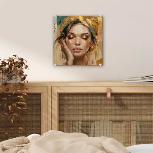 Vrouwen - Portret - Luxe - Goud plexiglas 5mm klein -sfeer4