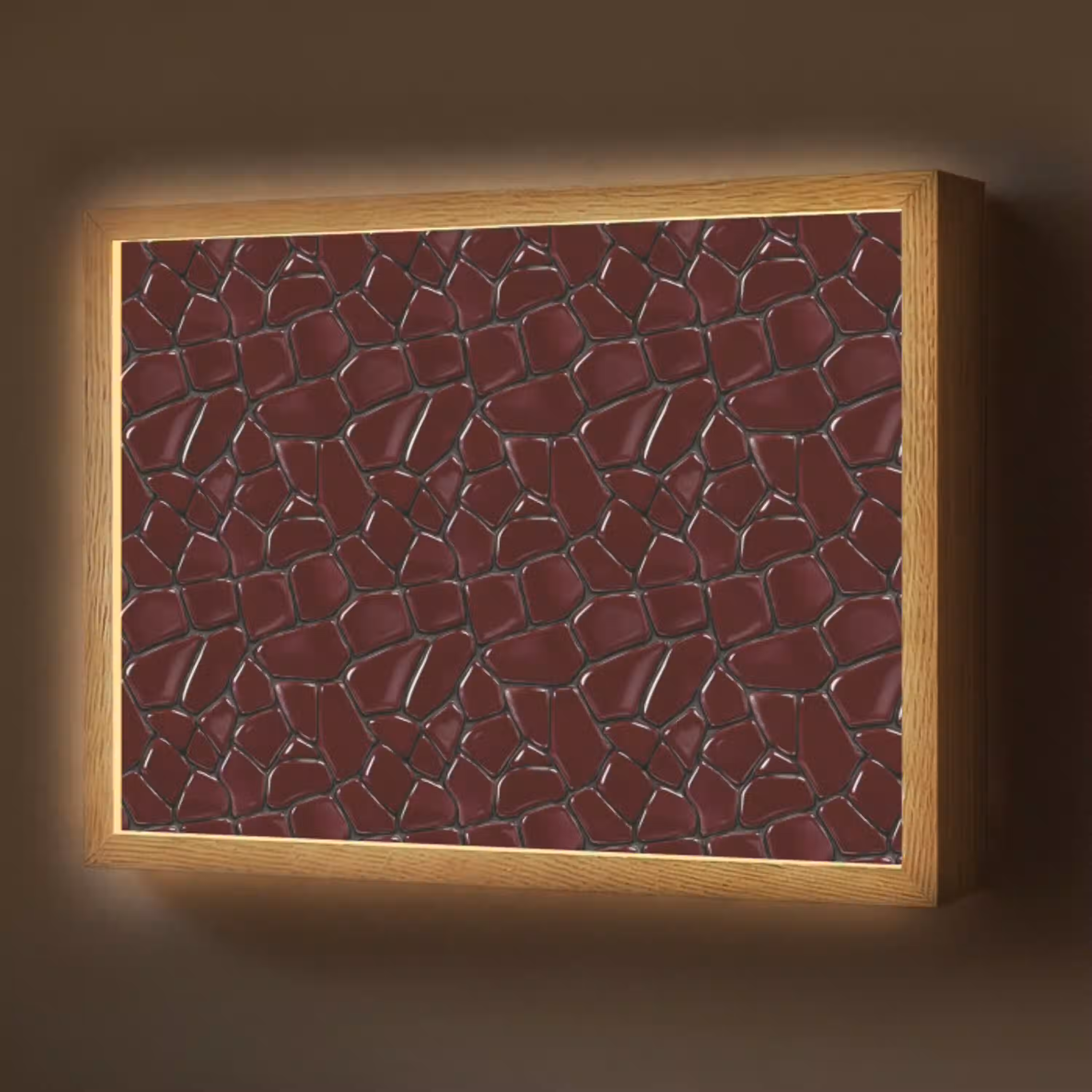Mozaïek - Tegel - Bordeauxrood Light Box met batterij (Wandlamp) middel 907 -z3d_website