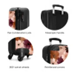 Bloemen - Abstract - Aardetinten NBS - Handbagage koffer - Volwassenen Unisex middel zzzzzzzbolletjes_ENG