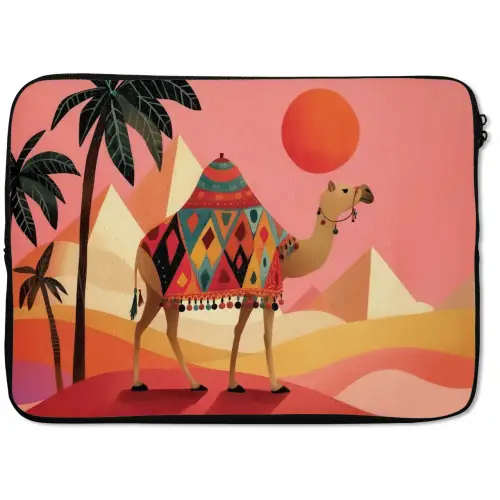 Kameel - Pyramides - Rode zon laptophoes neopreen klein -zkaufland3dotto