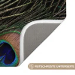 Pauwenveren - Klassiek - Groen Badmat klein -USP_AntislipDE