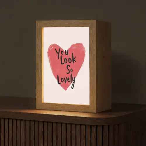 Hart - Rood - Valentijn Light Box met kabel (Tafellamp) klein -z3d_website
