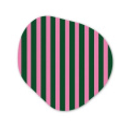 Verticale strepen - Groen - Roze Wandcirkel Organisch Aluminium middel 851 -3d