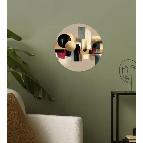 Abstract - Vormen - Beige - Texturen Wandcirkel behangsticker klein -sfeer2