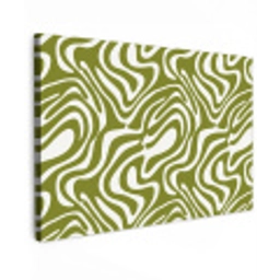 Lijnpatroon - Groen - Organisch Tuinposter op houten frame 2 cm dik klein 845 -3d