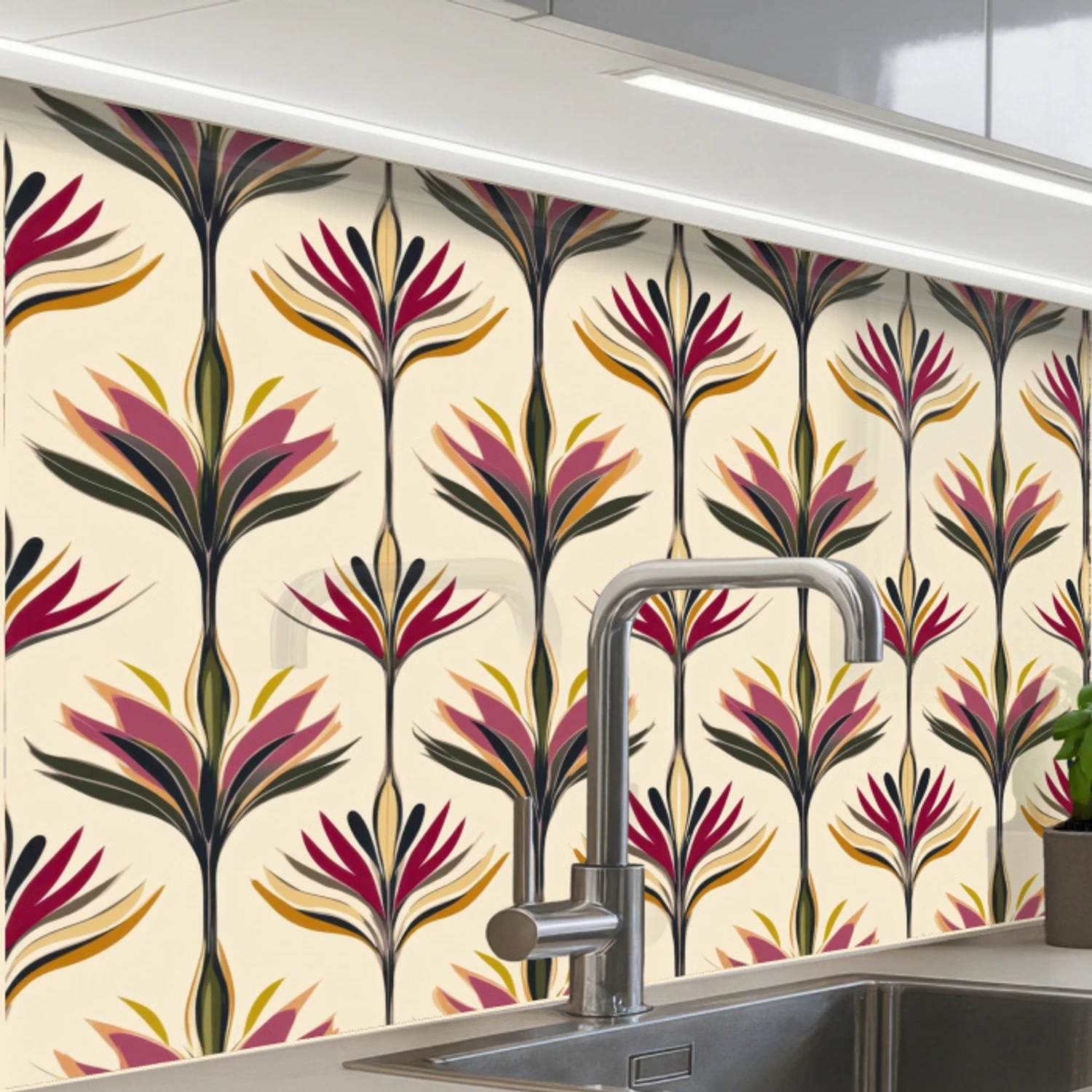 Waaier - Motief - Kleurrijk keuken achterwand 2 middel 865 -zzzz3d_schuin
