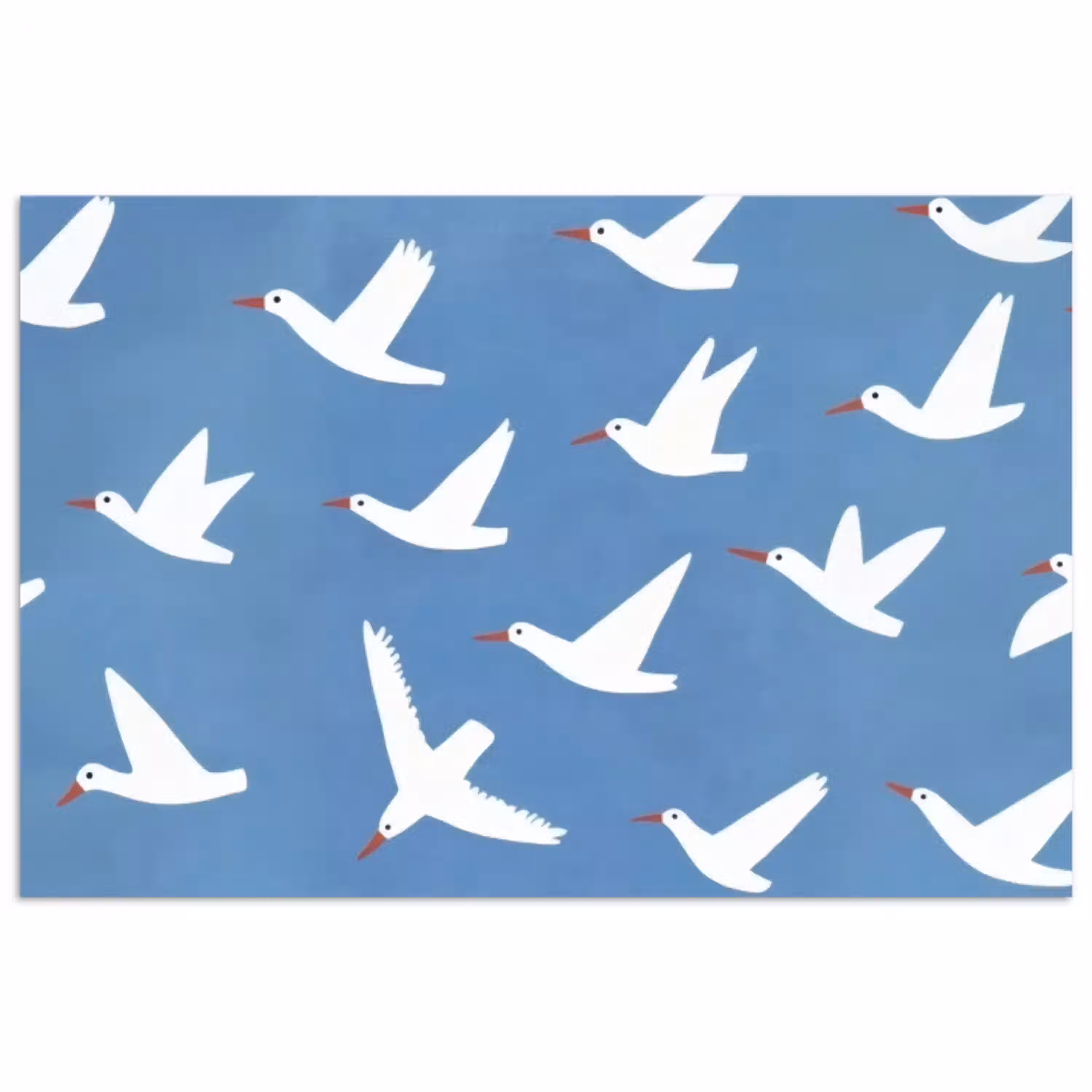 Vogels - Wit - Patroon poster papier klein -3d