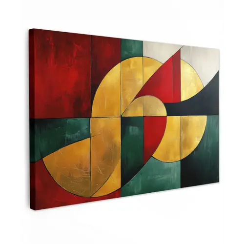 Abstract - Kerst - Goud - Rood - Groen canvas 2cm klein -z3d