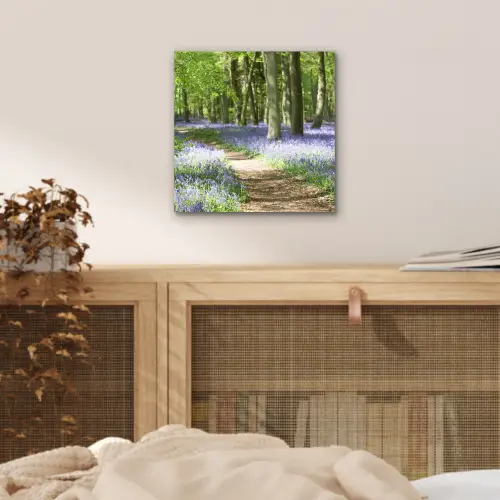 Bos - Pad - Bloemen - Paars - Groen - Natuur aluminium wit klein -sfeer3