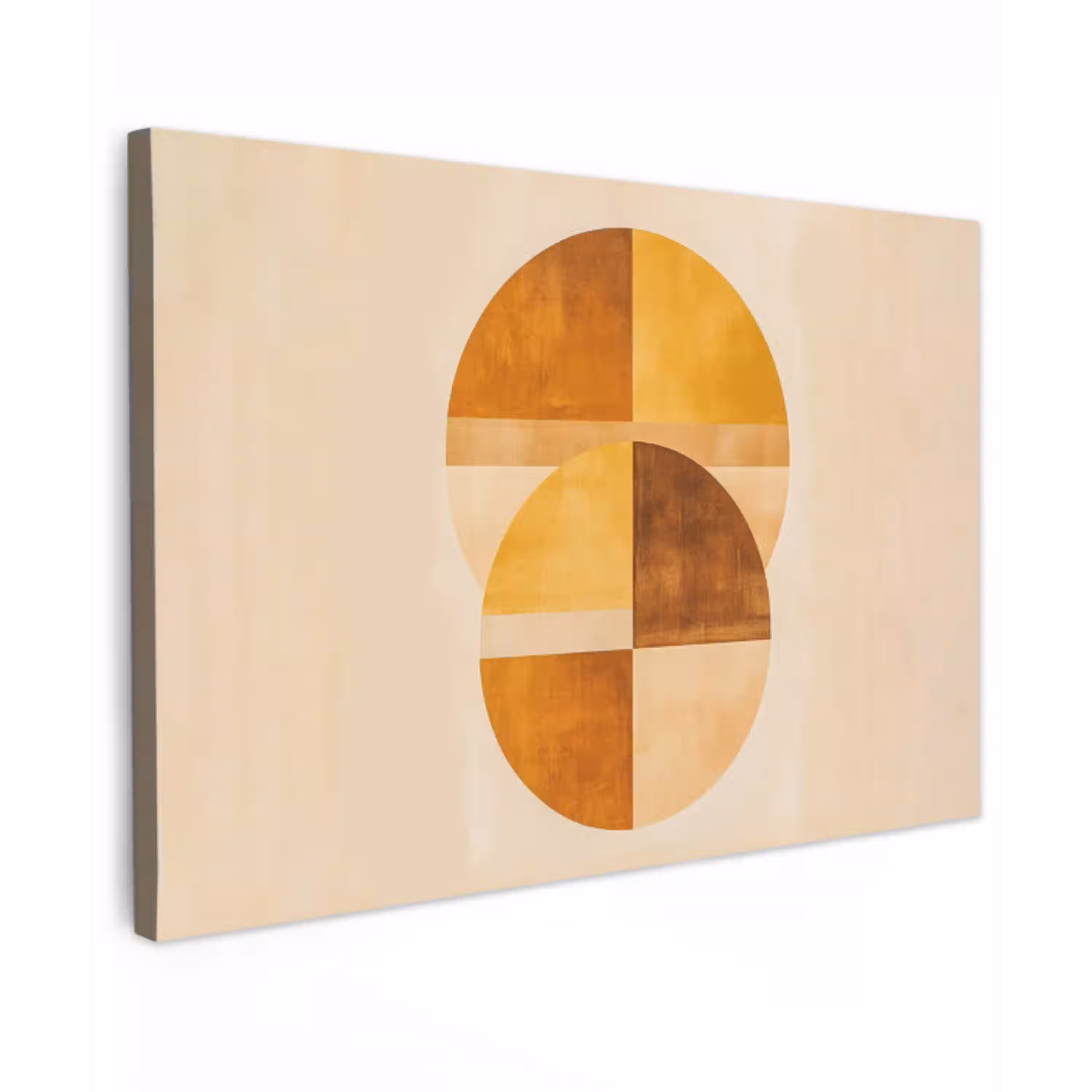 Cirkels - Geel - Minimalistisch canvas 2cm klein -z3d