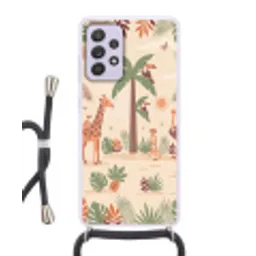 Dieren - Tropisch - Safari - Kleurrijk Hoesje Samsung Galaxy A52 5G met koord klein -3d