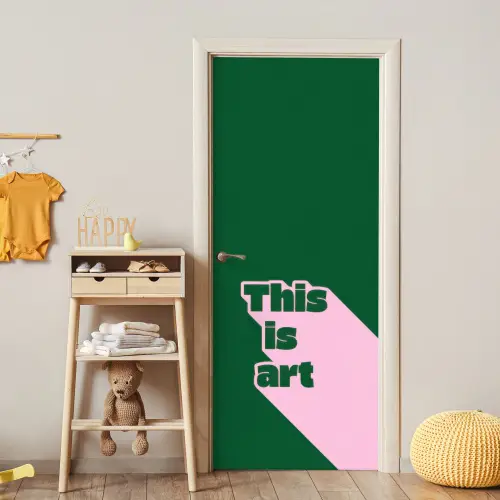 This is art - Schaduw - Roze deurposter klein -sfeer4