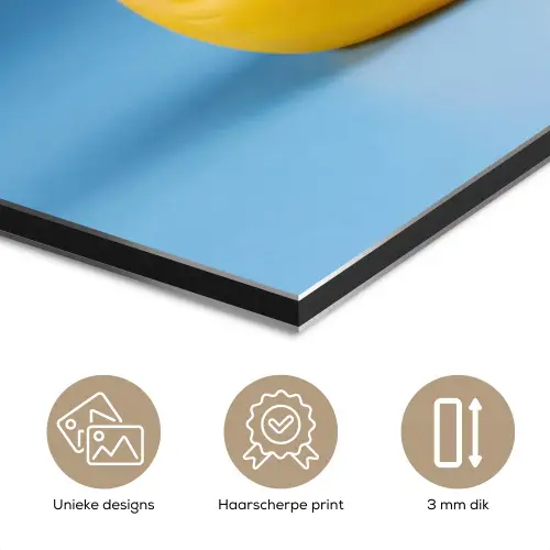 Badeend - Handdoek - Blauw aluminium wit klein -closeup_NL