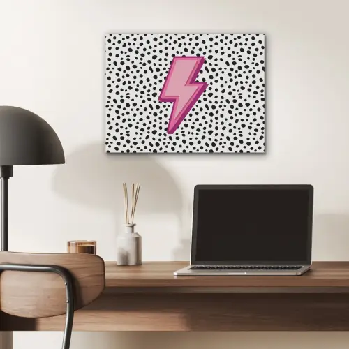 Bliksem - Roze - Stippen PET vilt klein -sfeer5