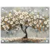 Boom - Bloemen - Wit - Natuur - Kunst tuinposter los doek klein -3d
