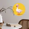 Eend - Zonnebril - Geel Wandcirkel behangsticker klein -sfeer3
