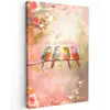Vogels - Tak - Quote - Roze Tuinposter op houten frame 2 cm dik klein -3d