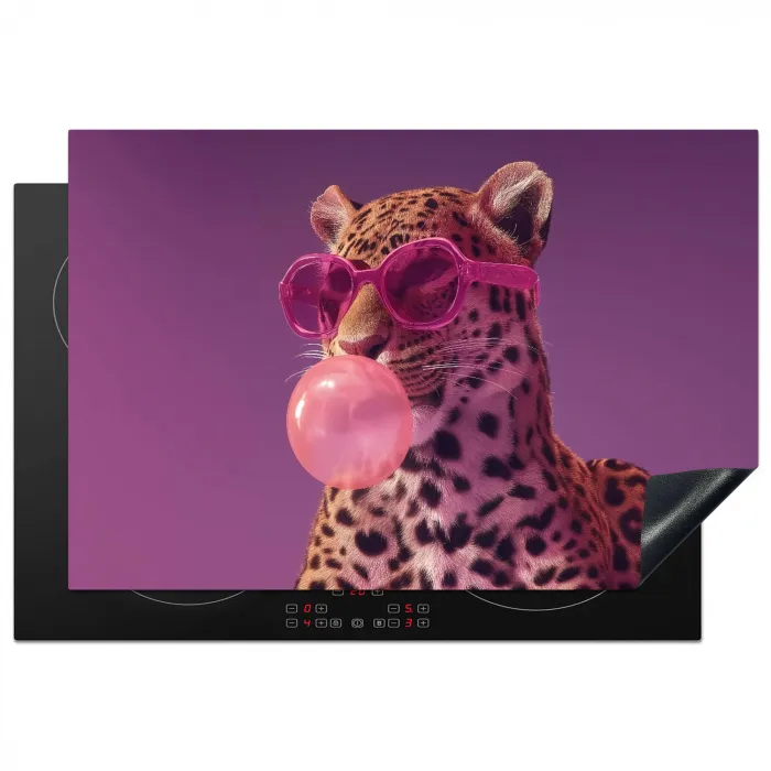 Panter - Zonnebril - Kauwgombel - Roze Inductie beschermer vinyl 3mm klein -3d
