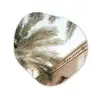 Gebouw - Palmbomen - Beige - Zon Wandcirkel Organisch Aluminium middel -3d