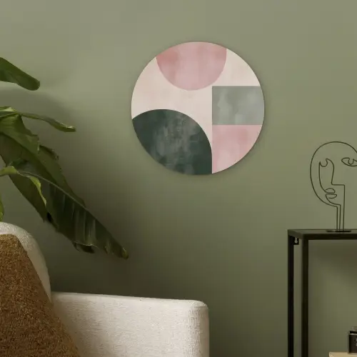 Vormen - Abstract - Cirkel - Zwart Akoestische PET Vilt - Rond klein -sfeer2