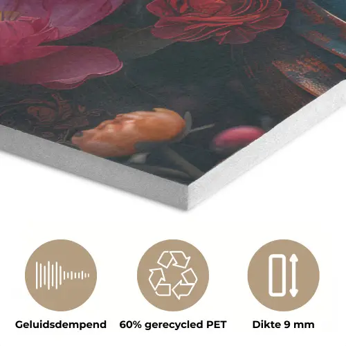 Boeddha - Bloemen - Buddha - Beeld - Kunst PET vilt klein -closeup_NL