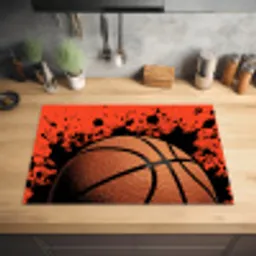 Basketbal - Verf - Sport - Oranje Inductie beschermer vinyl 3mm klein -sfeer5