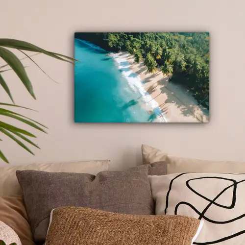 Tropisch - Strand - Water - Palmbomen canvas 2cm klein -sfeer1