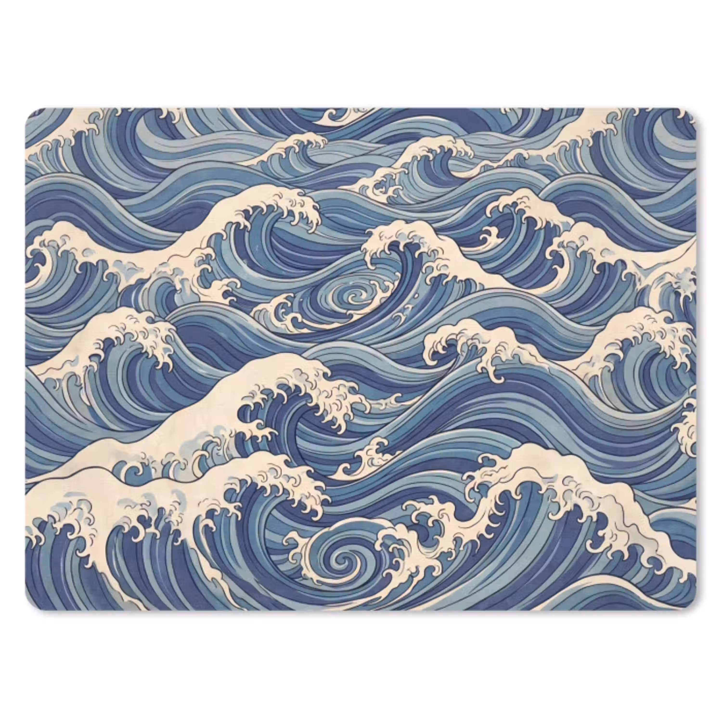 Golven - Zee - Natuur - Abstract - Blauw muismat rubber klein -3d